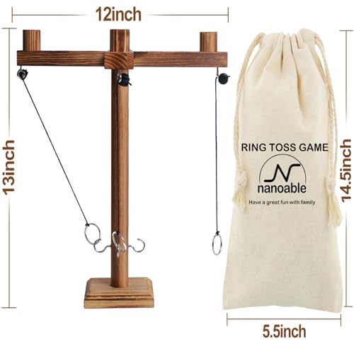 Ring Toss Games for Adults, Fun Hook and Ring Game with Carrying Bag, Outdoor Indoor Party Game, Board Games for Family, Bar, Party, Game Nights