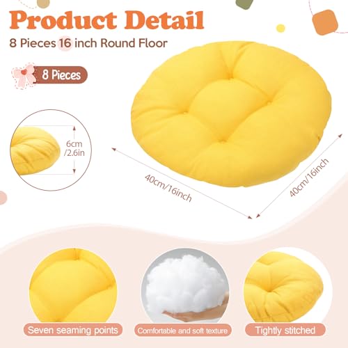 Fumete 8 Pcs 16 Inch Round Floor Cushions for Kids and Toddlers, Flexible Seating Classroom Furniture Floor Pillow for Home, Daycare, Preschool, Yoga and Meditation (Fall) - color: Fall