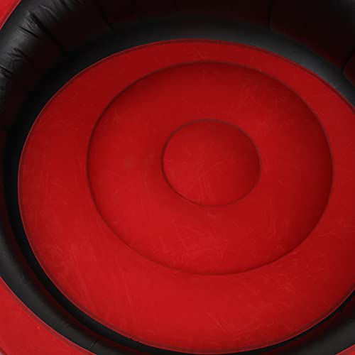 Inflatable Couch, Flocking Air Sofa Inflatable Sofa Chair Blow Up Couches Inflatable Lounge Chair for Bedroom Office Backyard Balcony Camping Travel (Red) - color: Red
