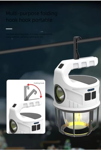 LED Camping Lantern, 500LM Rechargeable Electric Lantern for Outdoor Recreation | Solar & USB Powered Tent Light with Power Bank | IPX4 Waterproof Survival Gear for Camping, Hiking, & Home Emergency