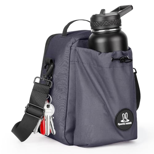 Sports rabbit Insulated Lunch Bag for Men – Front Pocket Compatible with 40/30OZ YETI Bottles – Leakproof Cooler Tote, Water-Resistant Wax-Coated Oxford – Perfect for Work, Travel, Picnics (Gray) - color: Gray