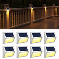 JSOT Solar Lights Outdoor for Deck,Waterproof Solar Powered Steps Light Outdoor Wireless LED Lamp Fence Lighting Walkway Patio Stair Garden Path Rail Backyard Fences Post 8 Pack Warm White - color: Warm White-8Pack
