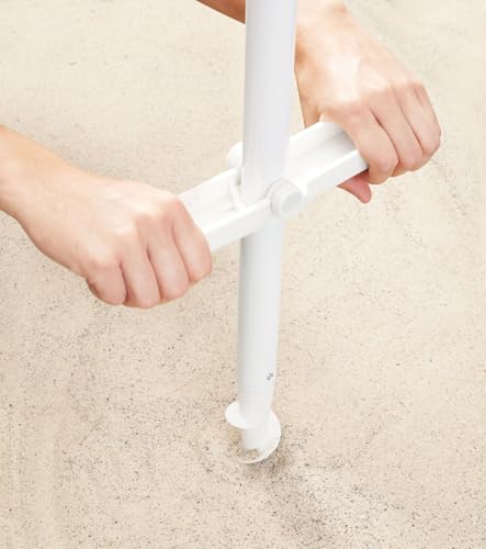 Beach Umbrella with Sand Anchor & Carry Bag, 6.5 Foot Patio Outdoor Umbrella with Wind Vent Canopy and Push Button Tilt, Ideal for Travel Garden Lawn, UPF 50+ (Banana Leaf)