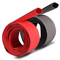 2 Pcs 3/4 inch (Diameter) 3:1 Waterproof Heat Shrink Tubing Kit, Large Marine Dual Wall Adhesive Shrinkable Wire Wrap Tube, Insulation Sealing Cable Protector by YUKSY (4ft, Black & Red) - size: 3/4" (4ft, Black/Red)