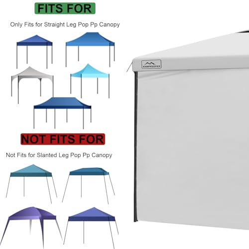 KAMPKEEPER 10X10 Canopy Tent Sidewalls with Zipper for Canopy Frame, 3Pcs Sunwalls Only, UPF50+ Waterproof Side Walls(White) - color: White