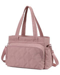 Large Lunch Tote Bag for Women with Multi-Pockets Puffy Light Durable Insulated Lunch Bag Women - color: Pink