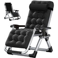LILYPELLE Zero Gravity Chair, Premium Lawn Recliner Folding Portable Chaise Lounge with Detachable Cushion, Headrest and Cup Holder, Reclining Patio Lounger Chair - color: Black, style: Zero Gravity Chair