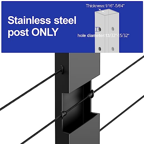 BLIKA 100 Pack 30 Degree Cable Railing Rubber Grommets for 1/8" 5/32" 3/16" Cables for Metal Cable Railing Posts, 30 Degree Angle Beveled Protector Sleeves, 1/8" Cable Railing Grommet, BL10-A - size: 30 Degree