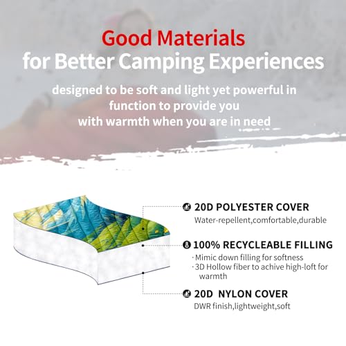 zzlamb Camping Blanket for Cold Weather,Outdoor Puffy Blanket Portable Down Alternative,Windproof Warm Cloak with Snaps,Cozy Quilt Backpacking Picnic RV Travel Plane Car Hammock Beach Climbing - color: Chirping of Summer Night, size: 52x75in