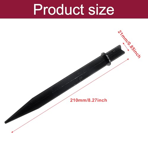 18 Pcs Solar Light Stakes Replacement, 8.27 Inch Plastic Ground Stakes, Black Pathway Lights Spike for Yard, Garden, Outdoor (Inside Diameter 0.85 Inch) - size: 18 Pcs