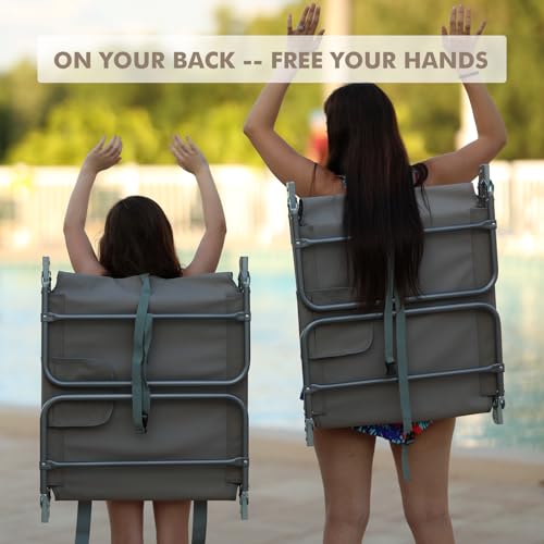 3 in 1 Women Comfort Backpack Beach Tanning Lounge Chair with Cushion Face Hole Softer Padded Adjustable Washable, Layout Sun Chair for Adults Outside Reading Sunbathing Poolside, 6 Position, 2 Pack - color: Beige / 2 Pack