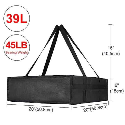 CIVJET Insulated Pizza Delivery Bag for Carry Hot, 20" x 20" x 6" Carrier Warmer, Insulated Food Delivery Bag, Insulated Grocery Cooler Bags for Catering/Drivers Commercial Food Warmers（Black, 1Pk） - color: Black, size: 20 X 20 X 6 Inches