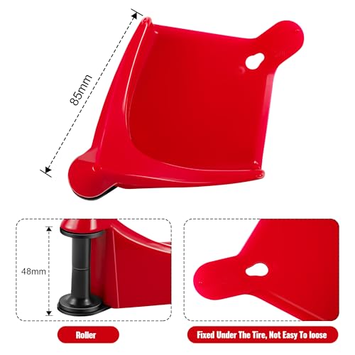 Dreyoo 4 Pcs Car Hose Guide, Tire Hose Roller for Car Washing, Detailing Tire Hoses Guide Preventing Pressure Washer Hoses Stuck Under The Wheels, Plastic Wash Tool to Avoid Snagging(Red) - color: Red