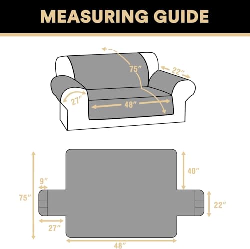 PrinceDeco 100% Waterproof Loveseat Covers for 2 Cushion Couch Sofa Covers Waterproof and Washable Sofa Slipcover with Side Pocket Furniture Protector with Elastic Straps(Loveseat 48", Terracotta) - color: Terracotta, size: Loveseat