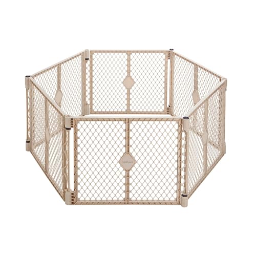 Toddleroo by North States - Superyard Baby Play Yard: Freestanding 6-Panel Baby Playpen - Indoor or Outdoor Use - Made in USA - Encloses Up to 18.5 Square Feet - 26 Inches Tall - Sand - color: Sand, size: 26 Inch