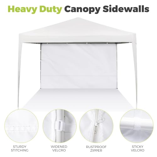 Instant Canopy Sidewalls for 10x10 Pop Up Canopy Tent, 300D Waterproof Material for Outdoor Events, Vendor Booths, and Privacy (Sidewalls Only) (White, 12x12ft-3pcs) - color: White, size: 12x12ft-3pcs
