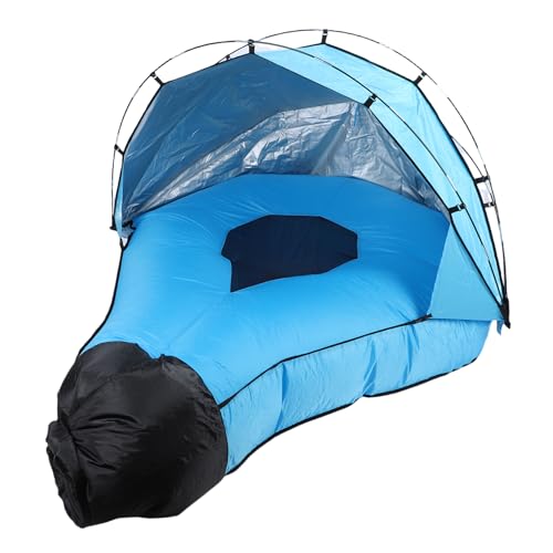 Inflatable Lounger Air Sofa with Sun Shade Water Proof Blow Up Couch Chair for Beach Outdoor