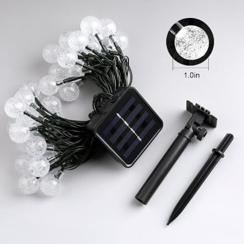 Toodour Solar String Lights Outdoor, 56ft 100 LED Globe String Light with 8 Mode, Waterproof Crystall Ball Lights Solar Patio Lights for Garden, Lawn, Patio, Gazebo, Yard, Outdoor Decor - Cool White - color: Cool White, size: 56ft