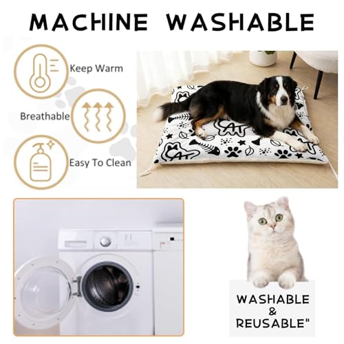 Nttopship Dog Cat Bed Mat Ultra Soft Fluffy Pet Bed Washable Fashion Dog Crate Beds Comfy Comfy Pet Sleeping Pad Suitable for Pet Raised Bed(30"x26",Cat) - color: Cat, size: Medium