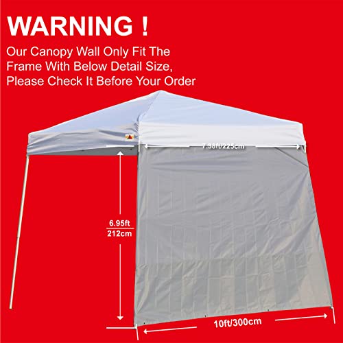 ABCCANOPY Slant Leg Canopy SunWall, 1 Pack Sidewall Only, Gray - color: Gray