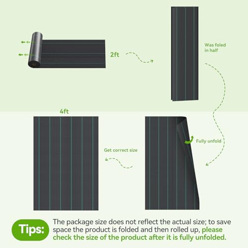 iropro 4ftx300ft Weed Barrier Fabric 3.2oz Landscape Fabric Heavy Duty, Woven Weed Barrier Control Cloth, Landscaping Fabric for Underlayment, Gardening Ground, Driveway Weed Block Cover Mat - size: 4ft x300ft