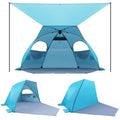 Elegear CumbreX™ Beach Tent with Canopy 4-6 Person, 1-Second Umbrella-Style Setup Pop Up Sun Shelter Shade, UPF 50+ UV Protection Four-Layer Silver-Coated Lightweight Portable Beach Cabana - Aqua Blue - color: Aqua Blue