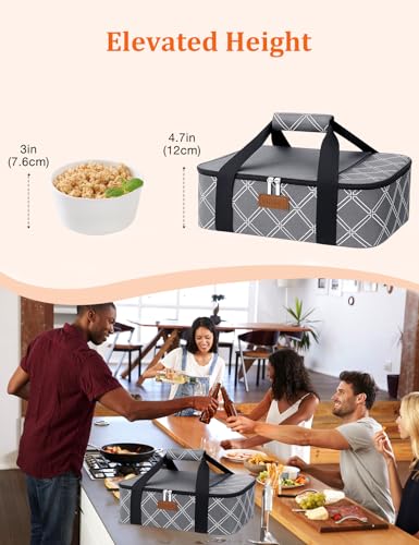 Casserole Carrier Bag, Single Insulated Food Bag, Hot Cold Lasagna Holder Tote for Picnic, Potluck or Travel, Lightweight Picnic Bag - color: Gery-01
