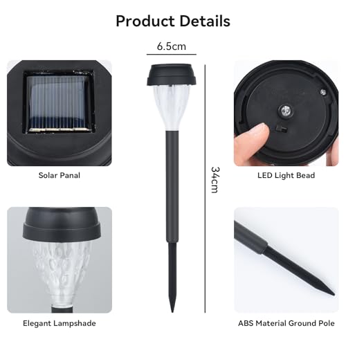 ELUTENG Solar Ground Lights 8 Pack Solar Lights Outdoor Waterproof Auto On Off Solar Garden Lights Landscape Lighting for Outside Patio Pathway Yard Lawn Driveway Deck Step Walkway, Colorful Lanterns