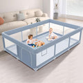 XVISHX 74 x 50 Inch Baby Playpen, Playpen for Babies and Toddlers, Baby Play Pen Playard for Indoor & Outdoor Active Center Game Fence, with Skin-Friendly Fabric and Soft Breathable Mesh, Grey - size: 74 × 50 Inch