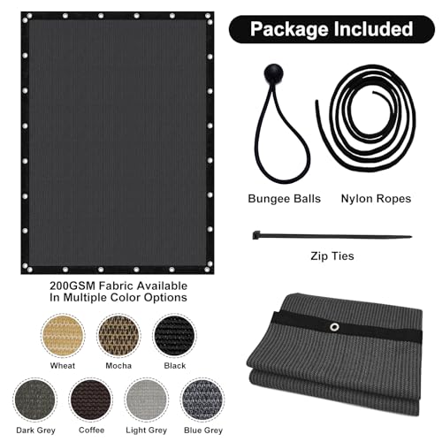 Artpuch Pergola Shade Cover with Grommets 6x12 FT 90% UV Block Outdoor Sun Shade Cloth Privacy Screen for Patio (Customized Available) Dark Grey - color: Dark Grey, size: 0 6' x 1 2'