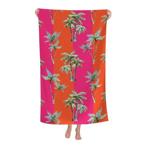 JOOCAR Orange Pink Coconut Tree LGBT Beach Towel Gay Pride Stripe Microfiber Beach Towels Blanket Oversized XL Tropical Big Extra Large Pool Towels Quick Dry Sandproof for Women Girls Men 30x 60 Inch - color: B2