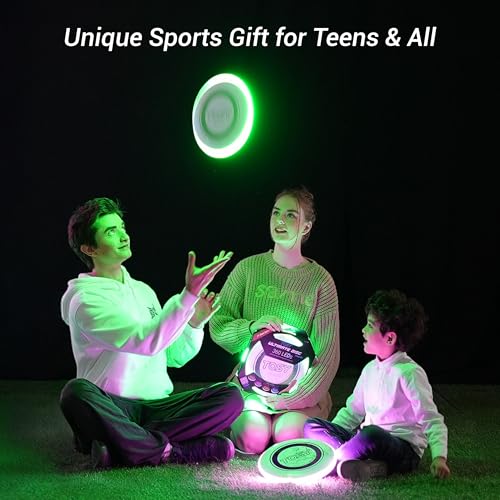 TOSY Flying Disc - 108 RGB Multicolor or 36 Monocolor LEDs, Super Bright, Smart Modes, Easter Basket Stuffers Gift, Camping Toy for Kid/Teen/Adult, Auto Light Up, Rechargeable, Waterproof, 175g - color: Rgb Disc (Multi-color, White Disc)