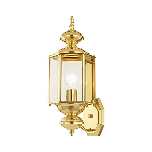 Livex Lighting 2006-02 Basics 1 Light PB Outdoor Wall Lantern, Polished Brass - color: Polished Brass