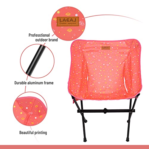 G2 GO2GETHER Protable Lightweight Chair for Youth, Compact Folding Size 15.7“×4.7", Only Weights 2.6lbs, 600D Oxford Fabric, Durable Aluminum Alloy Frame, Easy to Storage & Carry(Pink)