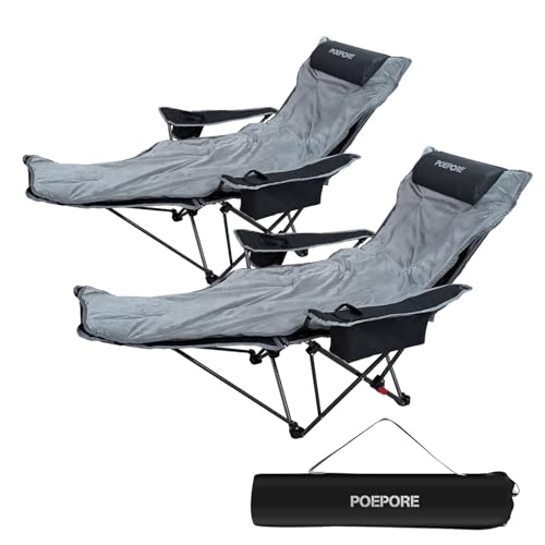 2-Pack Reclining Camping Chair 4 Position with Foot Rest Comfortable for Adults 265Ibs Folding Lounger Mesh Beach Chair with Cooler Bag,Cotton Cushion and Cup Holder for Outdoor Patio - color: Black, style: 2-Pack with Cotton Pad