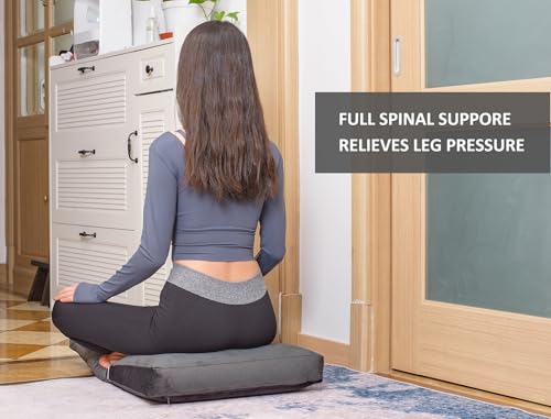 Meditation Cushion,Velvet Meditation Pillow and Zabuton 2-in-1 Portable Design(50 * 70CM). (Dark Gray, Service H：9cm) - color: Dark Gray
