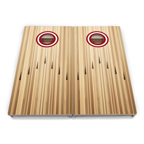 Cornhole Solutions PRO Tournament Cornhole Bundle – Regulation 4 ft x 2 ft Professional Set – ¾″ Baltic Birch Plywood – Folding Legs – UV Printed & Clear Coated – Made in USA - color: Bowling