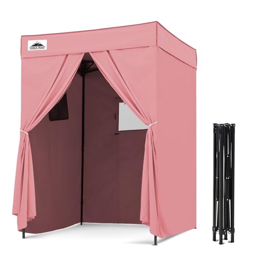EAGLE PEAK Flex Compact 5x5 Pop-up Canopy Changing Room, Portable Privacy Dressing Room for Indoor Fashion Photoshoots, Camping, or Pool, Pink - color: Pink, size: 5x5 ft