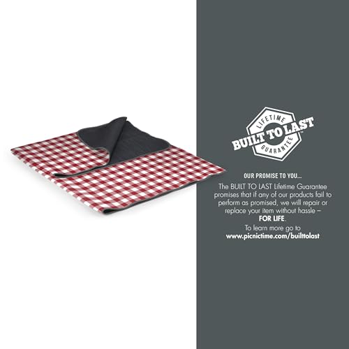 PICNIC TIME Coca-Cola Emoji Blanket Tote Picnic Blanket, Folding Outdoor Beach and Camping Blanket with Carry Tote and Zipper Pocket, Water Resistant Fleece, (Red and White Gingham with Gray Flap) - color: Coca-cola Emoji - Red & White Gingham Pattern Wit