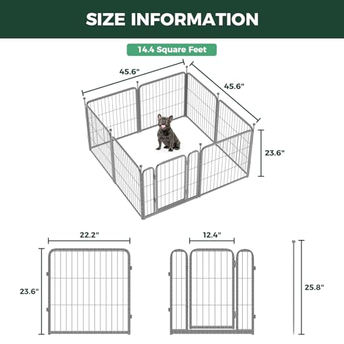 FXW Aster Dog Playpen Designed for Yard, 24inch 8 Panels - size: 24"H & 08 Panels