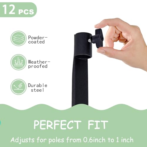 Outdoor Metal Stakes for Ground, Garden Stakes for Lights,Used for Replacement Metal Ground Spike in Live Flame Torches and Solar Lights-6.7 Inch (Black 12 Pack) - color: Black 12 Pack