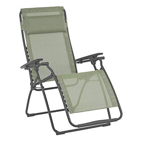 Lafuma Futura Series Patio and Poolside Zero Gravity Outdoor Lounge Recliner Chair with Adjustable and Removable Headrest, Moss Green - color: Green (Moss), style: Futura Zero Gravity