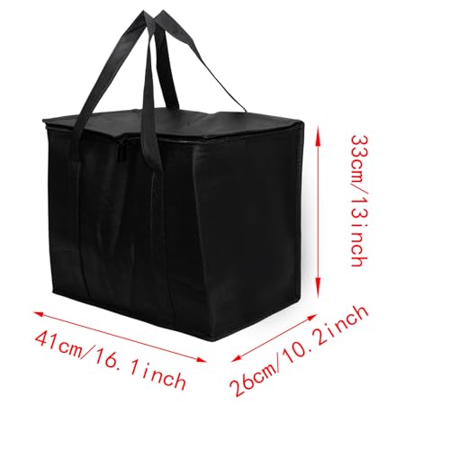 Lilaly Styrofoam Cooler Food Delivery Bag, Insulated Grocery Bags Insulated Cooler Bag for Hot or Cold Food Delivery, Groceries, Travel, Shopping - color: black