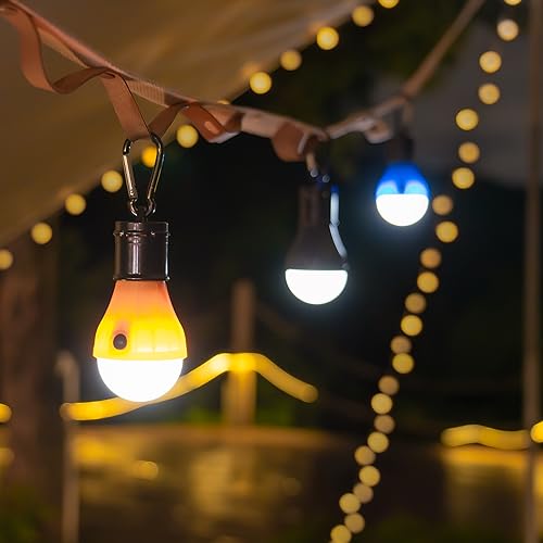 Jarxin Led Camping Lantern USB Rechargeable,Outdoor Tent Lights for Camping Hanging,Kids with Clip Hook Camping Flashlight (4 Packs Black) - color: 4pcs Black