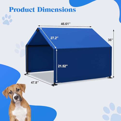 Portable Dog Shade Shelter, Water Resistant Pet Tent with UV Protection for Outdoor, Garden, Patio, Backyard Use (Blue) - color: Blue