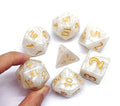 Dice- 25mm DND RPG Dice Set for Dungeons and Dragons D&D Pathfinder MTG Role Playing Dice Giant White Polyhedral Dice with Dice Bag - color: White