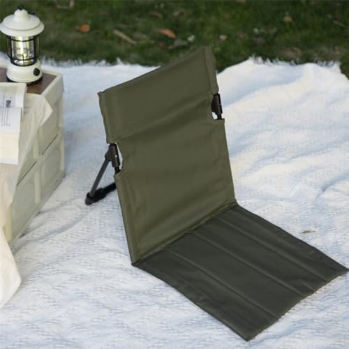 Ultra-Light Folding Camping Chair with Backrest,Outdoors Relaxing Floor Seat for SwimmingPool Beach Lawn Picnic Road Trips - color: Army Green