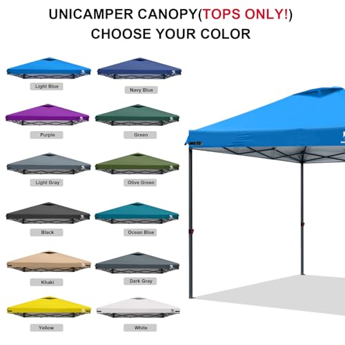 10x10 Pop Up Canopy Replacement Top Cover with Air Vent for Straight Leg Canopy Tent, Waterproof for Outdoor Garden Patio Camping Sun Shade (Light Blue) - color: Light Blue
