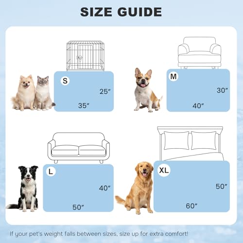 ZOMISIA Cooling Blanket for Large Dogs - Breathable Air-Core Fill Lightweight Pet Mat, Soft Cold Blanket Washable for Summer, Blue, 50"x60" - color: Blue, size: XL(50x60")