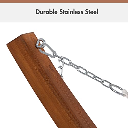 ANOW 13.5FT Curved Wood Hammock Stand Only, Heavy Duty Larch Wood Hammock Arc Stand with 2 Chains, 4 Carabiners and 4 Balance Ropes, 400 LBS Weight Capacity - color: Larch Wood